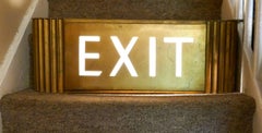 Gold Odeon Cinema EXIT Sign Electric Light