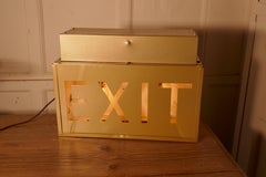 Antique Gold Odeon Cinema Exit Sign Electric Light 