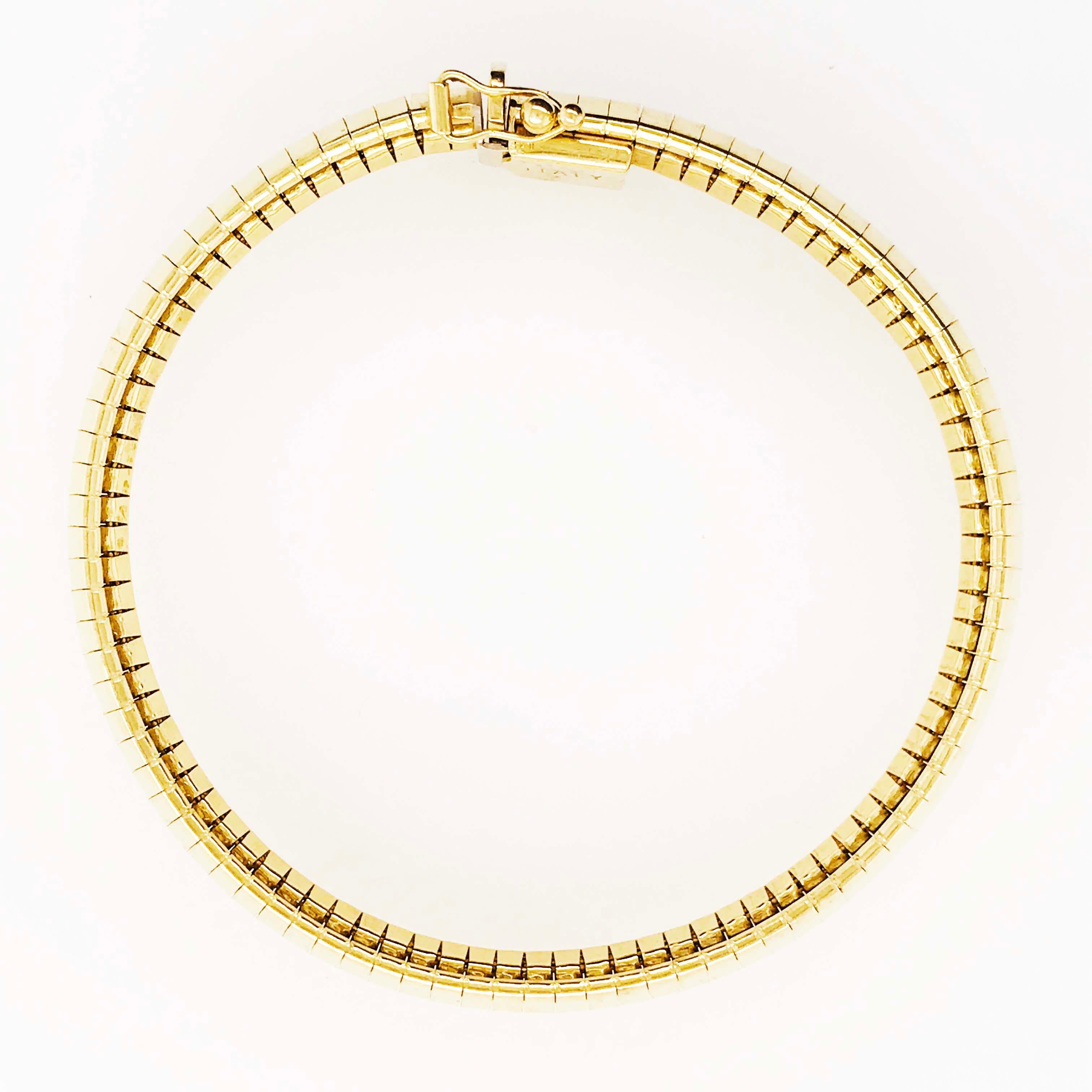 Gold Omega Bracelet in 14 Karat Yellow Gold is Regal and Like a Bangle Bracelet 5