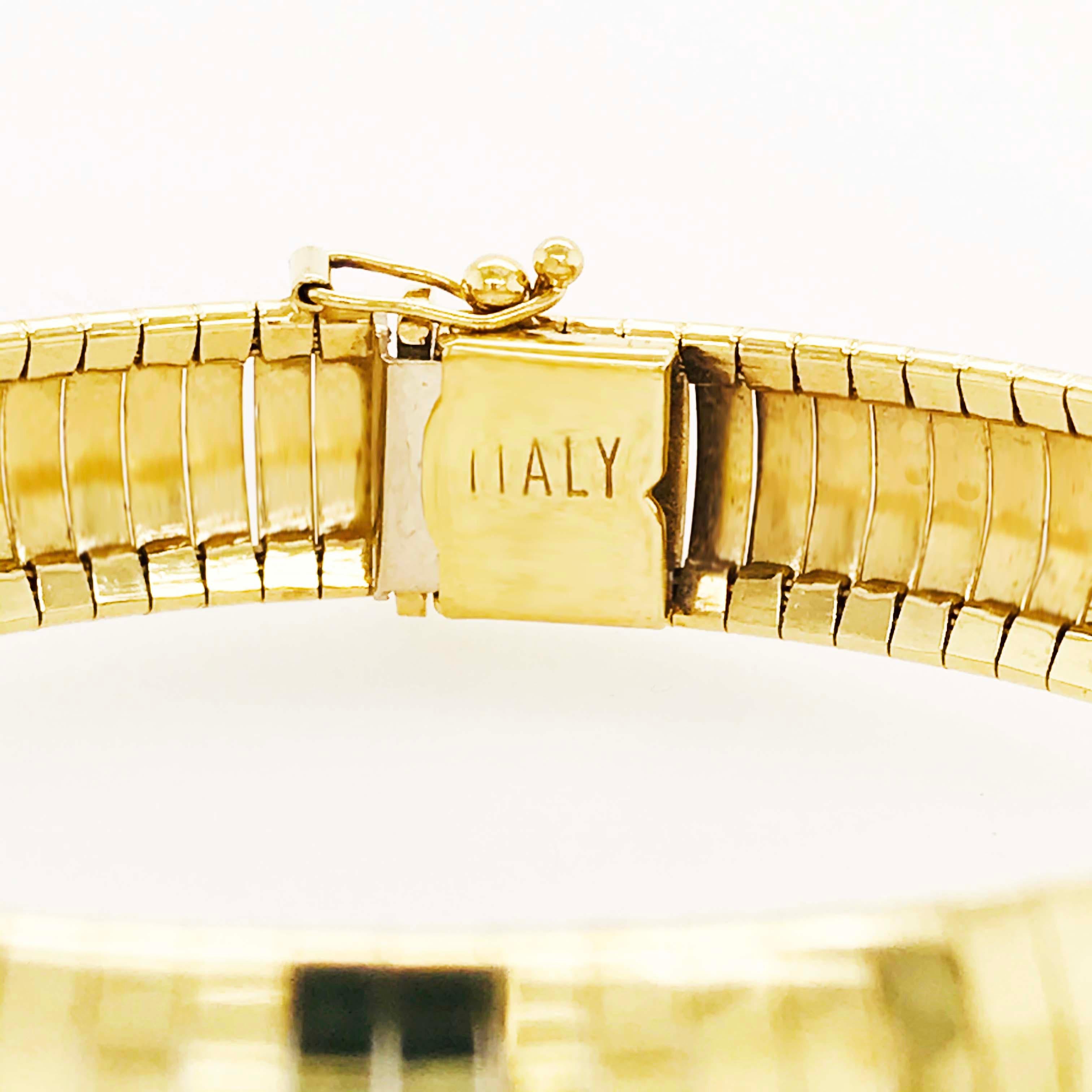 Aesthetic Movement Gold Omega Bracelet in 14 Karat Yellow Gold is Regal and Like a Bangle Bracelet