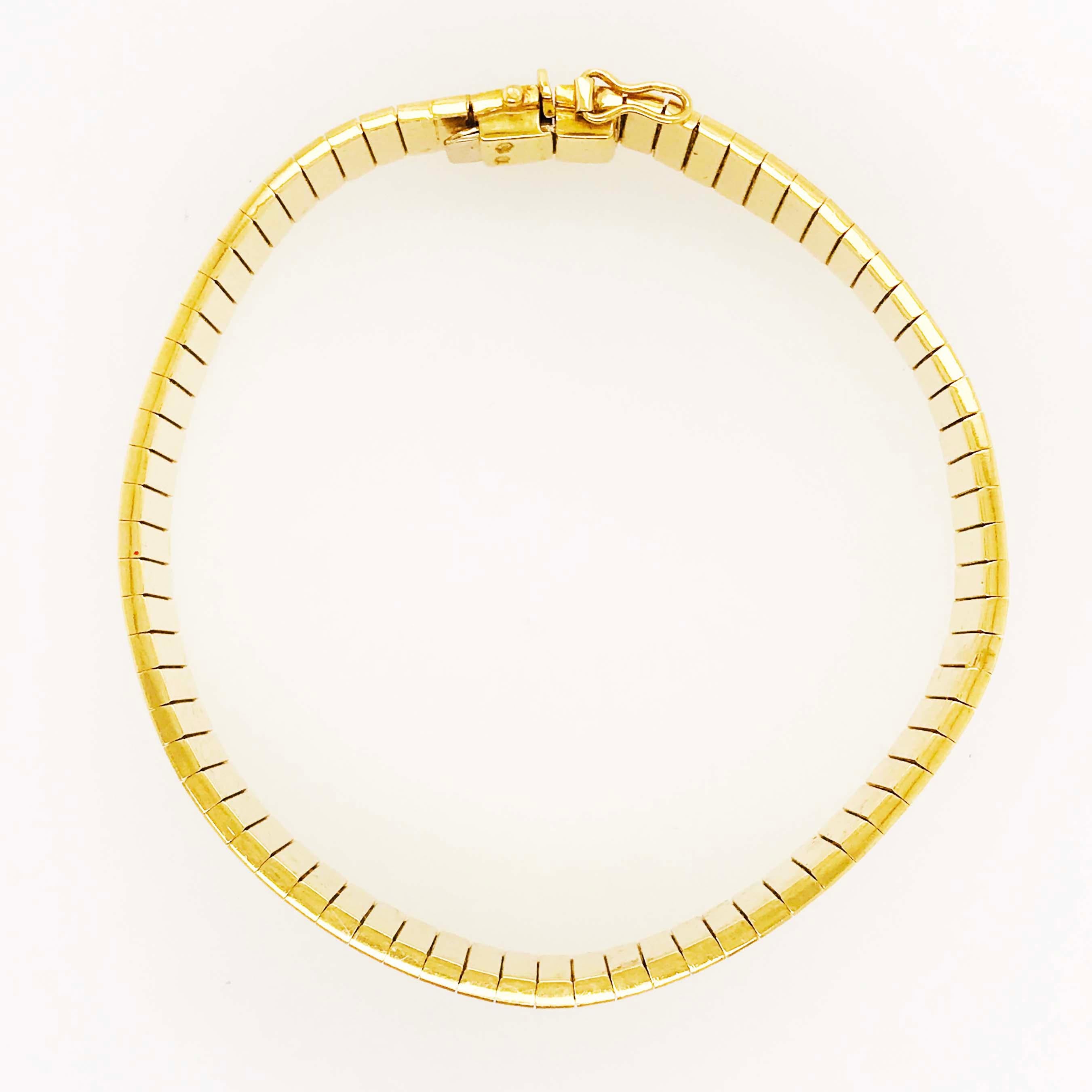 Gold Omega Bracelet in 18 Karat Yellow Gold is Regal and Like a Bangle Bracelet 4