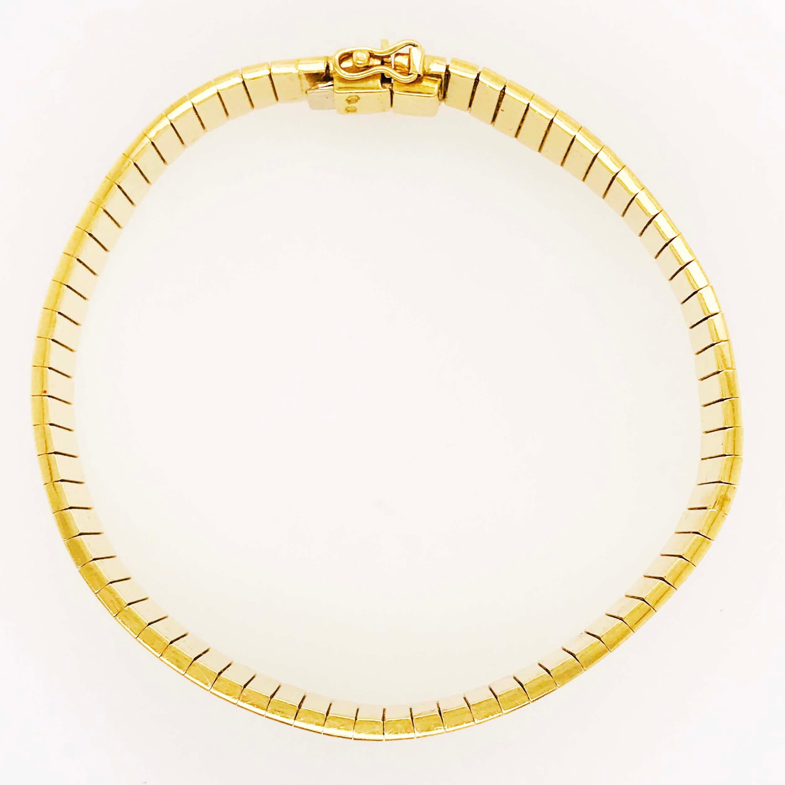 Gold Omega Armband aus 18 Karat Gelbgold ist Regal und wie ein Armreif Armband 8