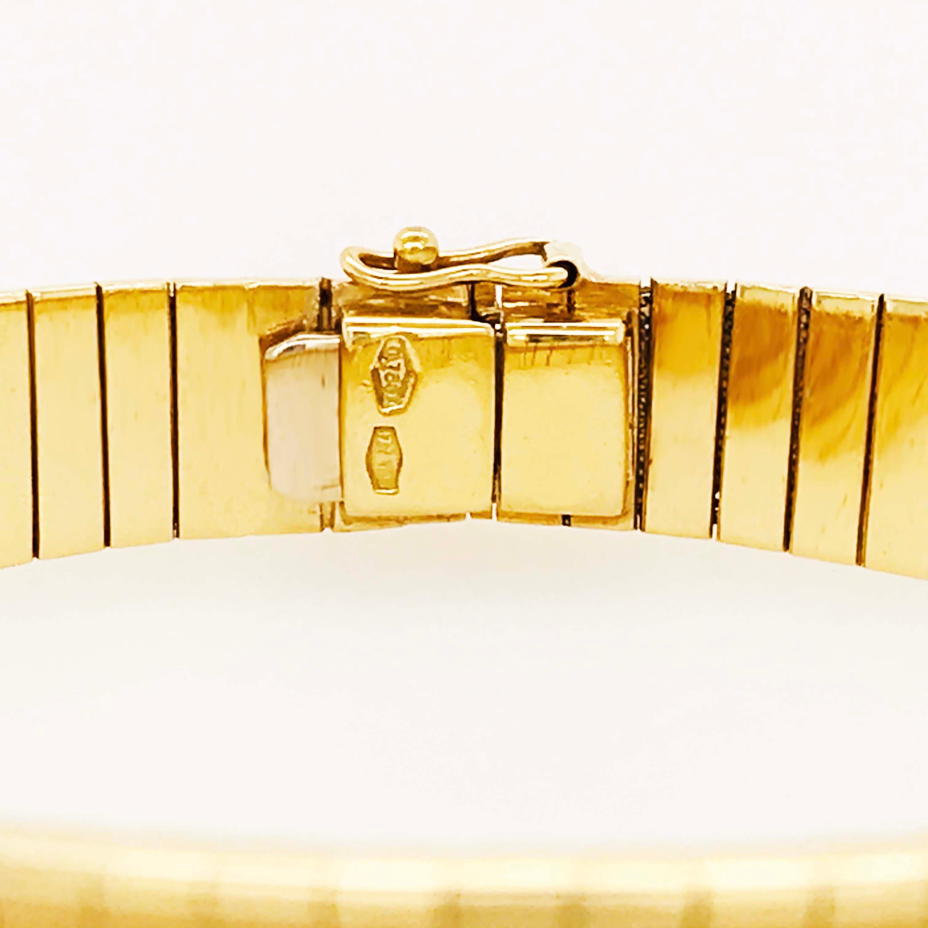 Aesthetic Movement Gold Omega Bracelet in 18 Karat Yellow Gold is Regal and Like a Bangle Bracelet