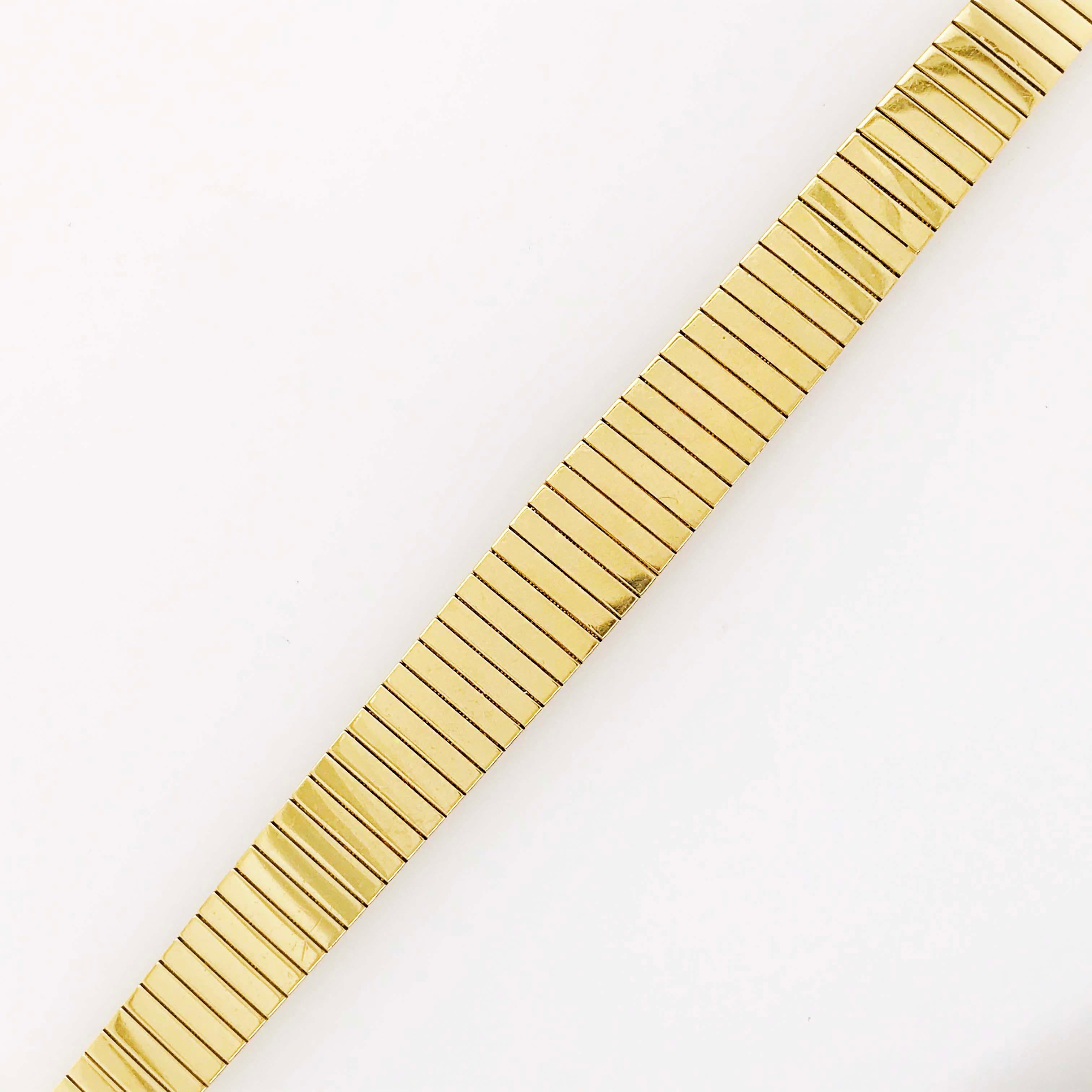 Women's Gold Omega Bracelet in 18 Karat Yellow Gold is Regal and Like a Bangle Bracelet