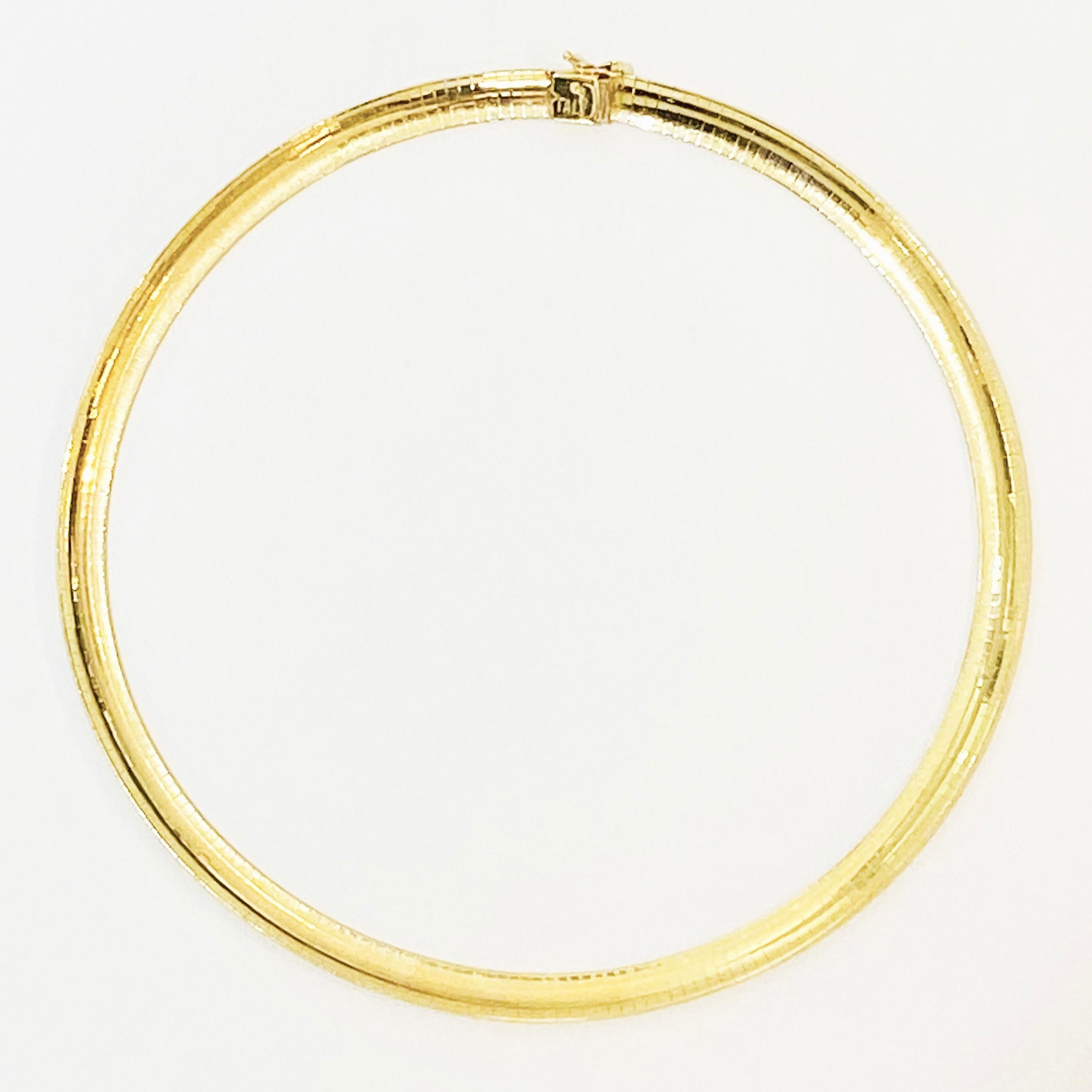 Gold Omega Choker Halskette 14 Karat Gelbgold Omega Halskette Damen