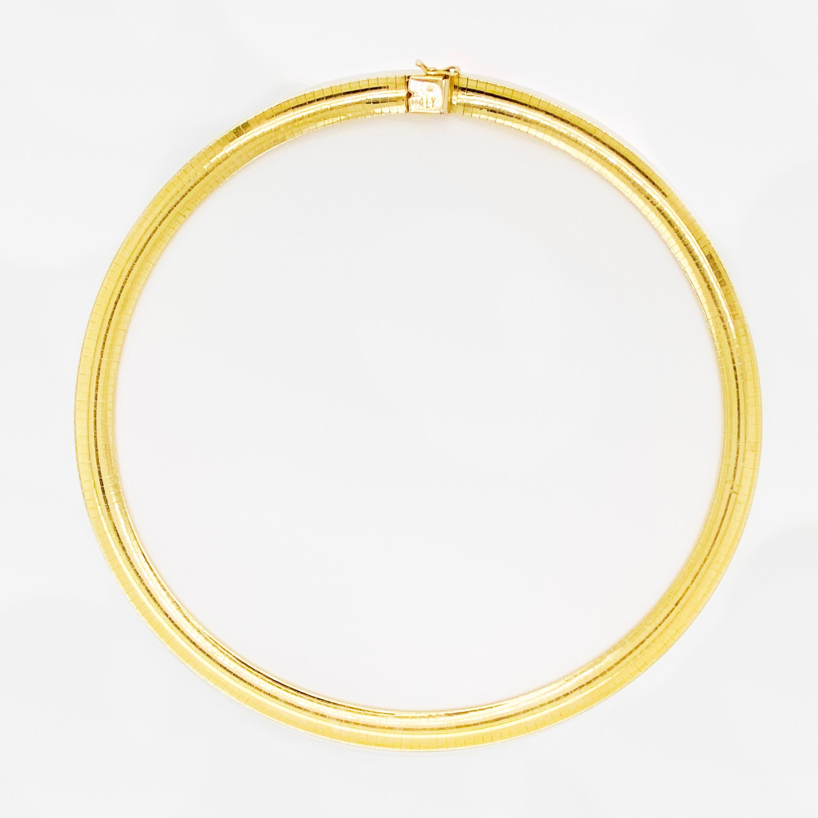 Contemporary Gold Omega Choker Necklace 14 Karat Yellow Gold Omega Necklace