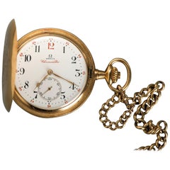 Antique Gold Omega Chronometre, Swiss Pocket Watch