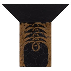 Gold on Black Art Deco Jardiniere with craquelure Japan