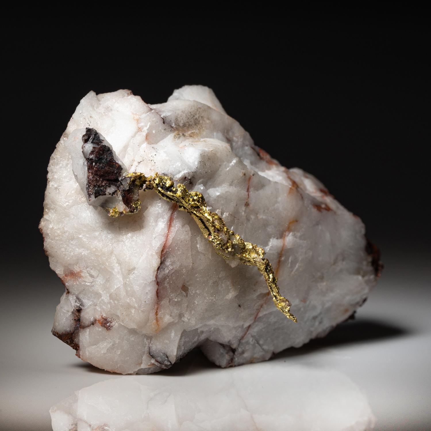 Moroccan Gold on Quartz matrix from Guelmim-Oued Noun Region, Morocco For Sale