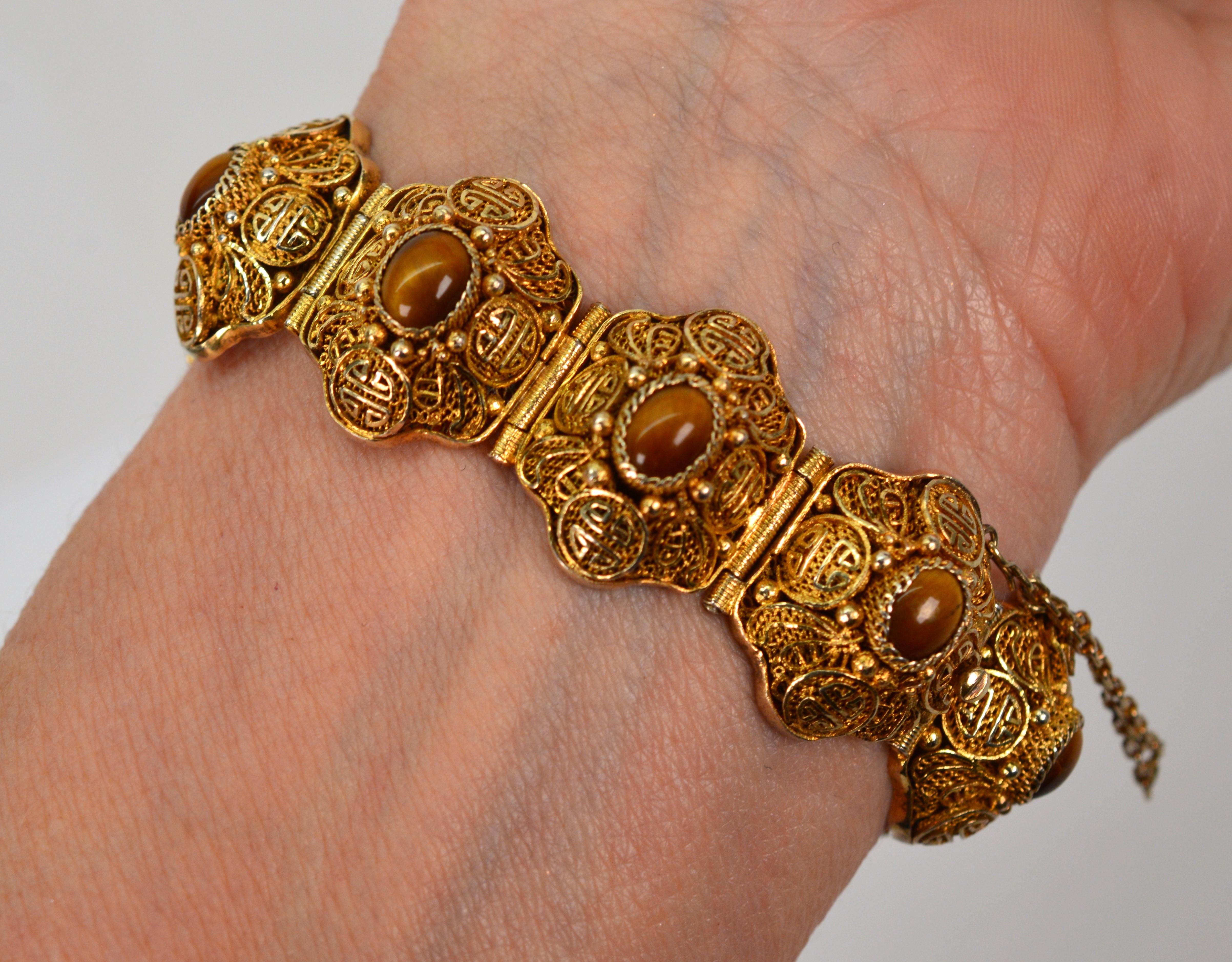 Anello marocchino in stile bohémien in oro su argento sterling  Bracciale in vendita 5
