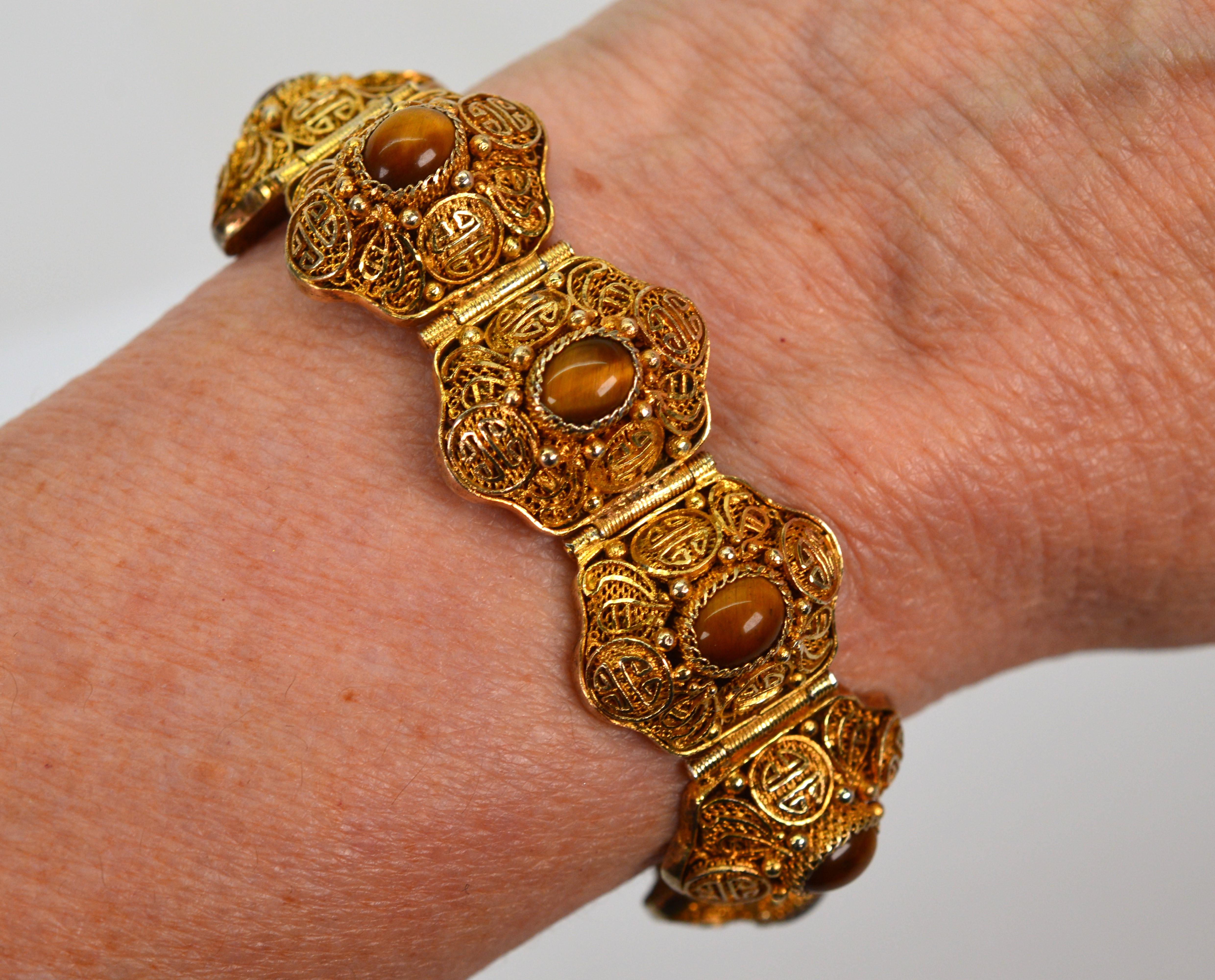 Anello marocchino in stile bohémien in oro su argento sterling  Bracciale in vendita 4