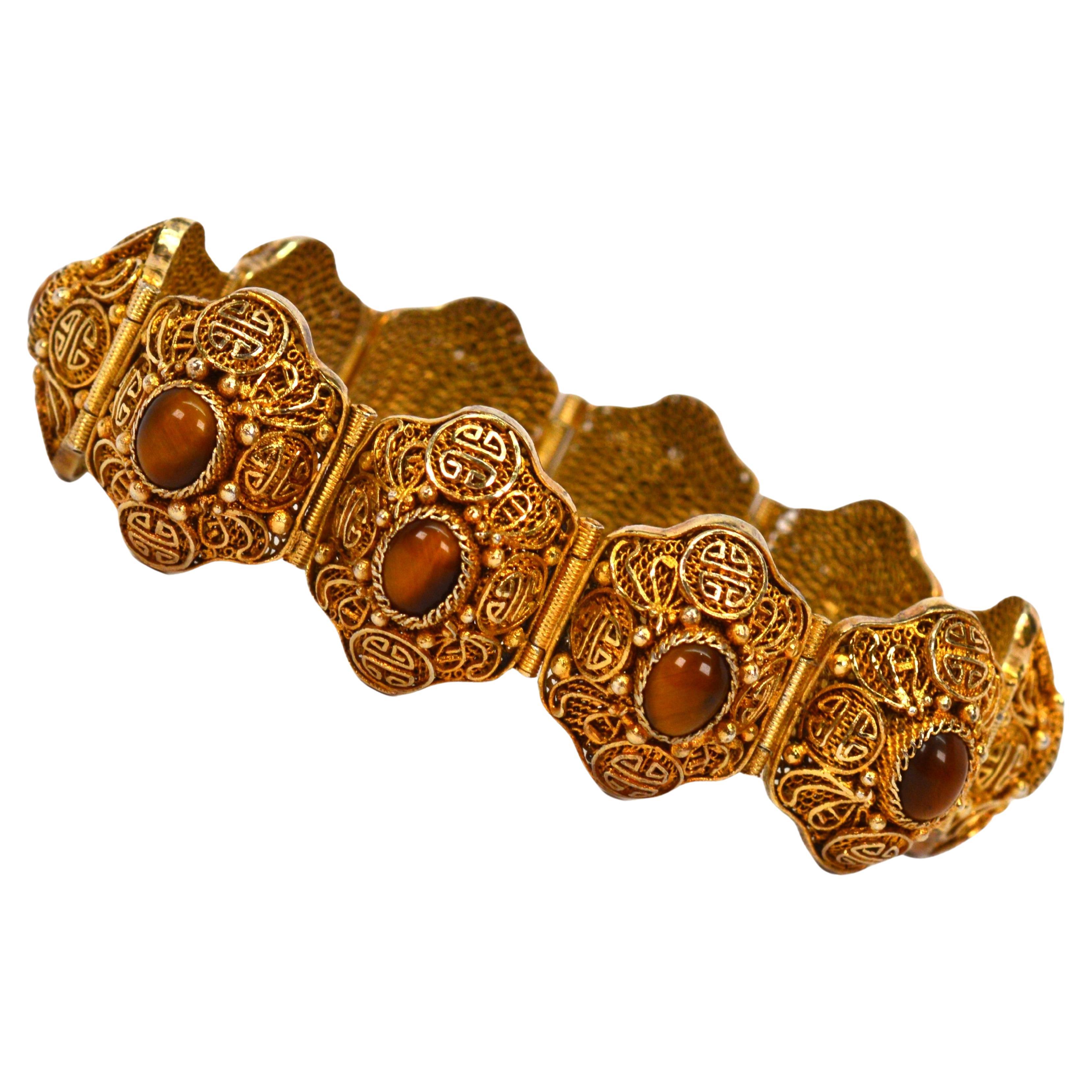 Links marocains de style Boho en or sur argent sterling  Bracelet