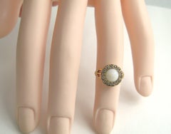 Gold Opal Diamond Halo Ring by Ostby & Barton