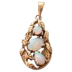 Pendentif vintage en or opale 9ct entièrement Hallmarké