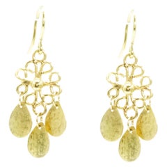 Gold open filigree earrings 