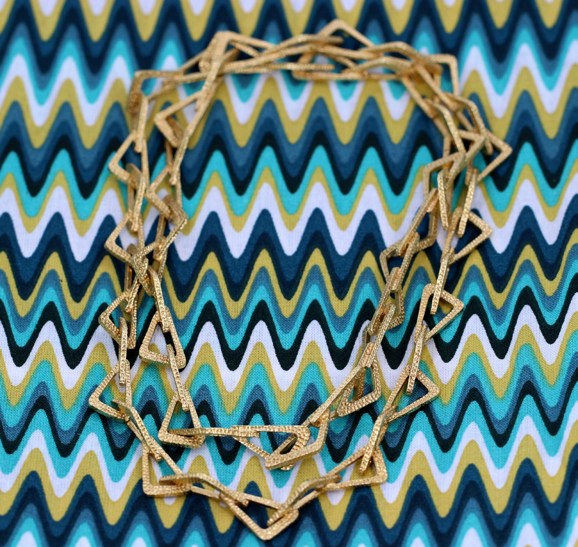Women's or Men's Gold Open Geometric Link Necklace