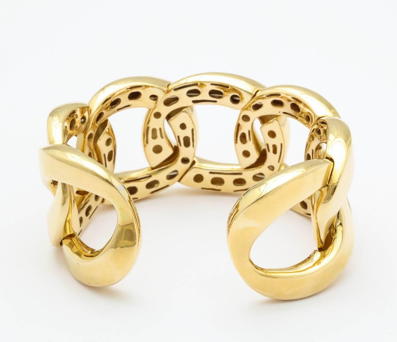Women's Gold Open Link Bracelet For Sale