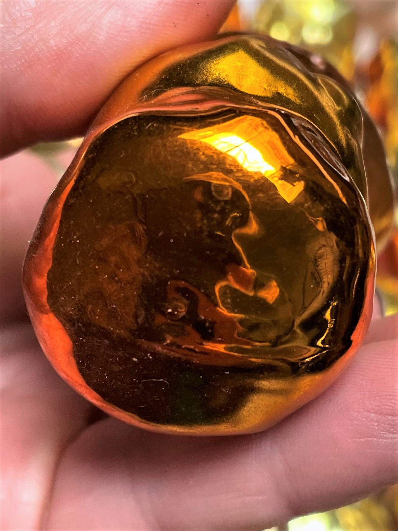 Gold & Orange Blown Mercury Glass Circus Lion Christmas Tree Ornament  For Sale 1