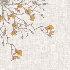 Gold Orchid Wallpaper Geometric Botanical in Natural