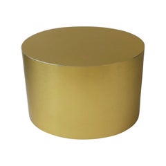 Brushed Gold Oval Metal Side or Cocktail Table