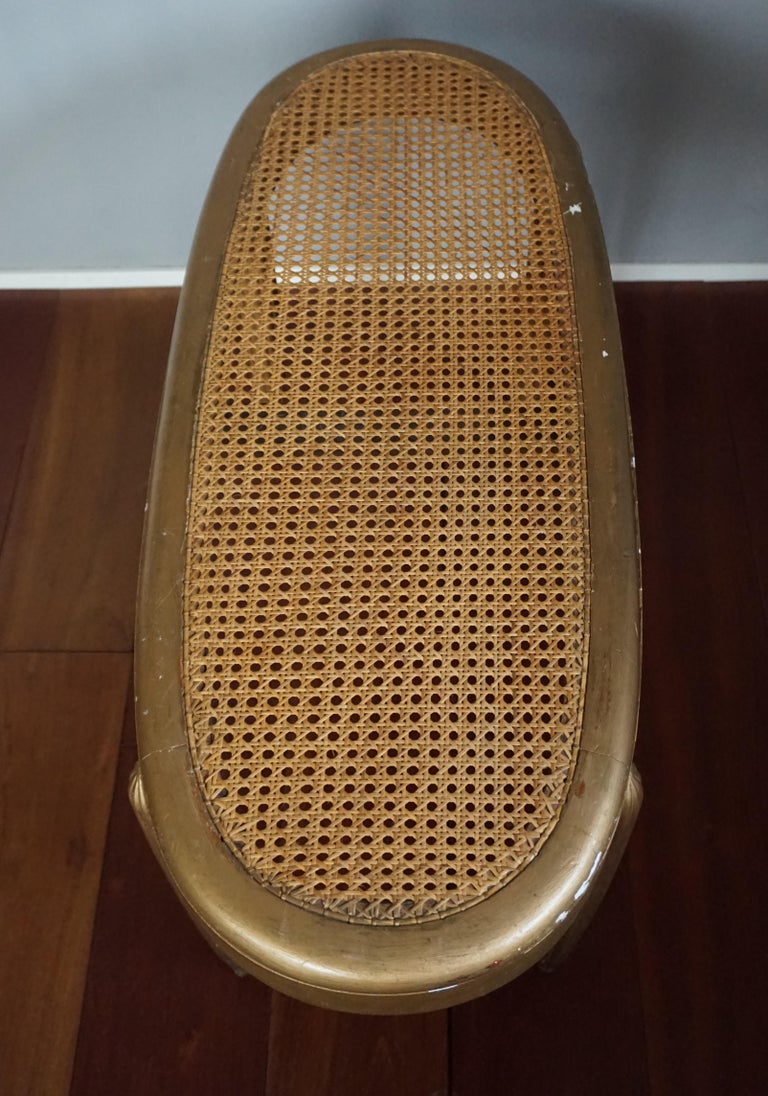 Gold Painted French Art Deco Hall Bench / Stool with Hand ...
