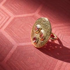 Gold Pale Yellow Sapphire Round Ring