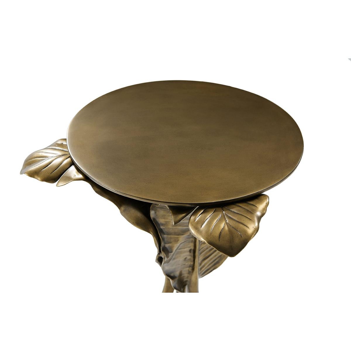 Metal Gold Palmetto Accent Table For Sale
