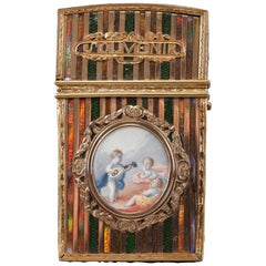 Gold Panel and Vernis Martin Writing Case, French Craftsmanship, Louis XV