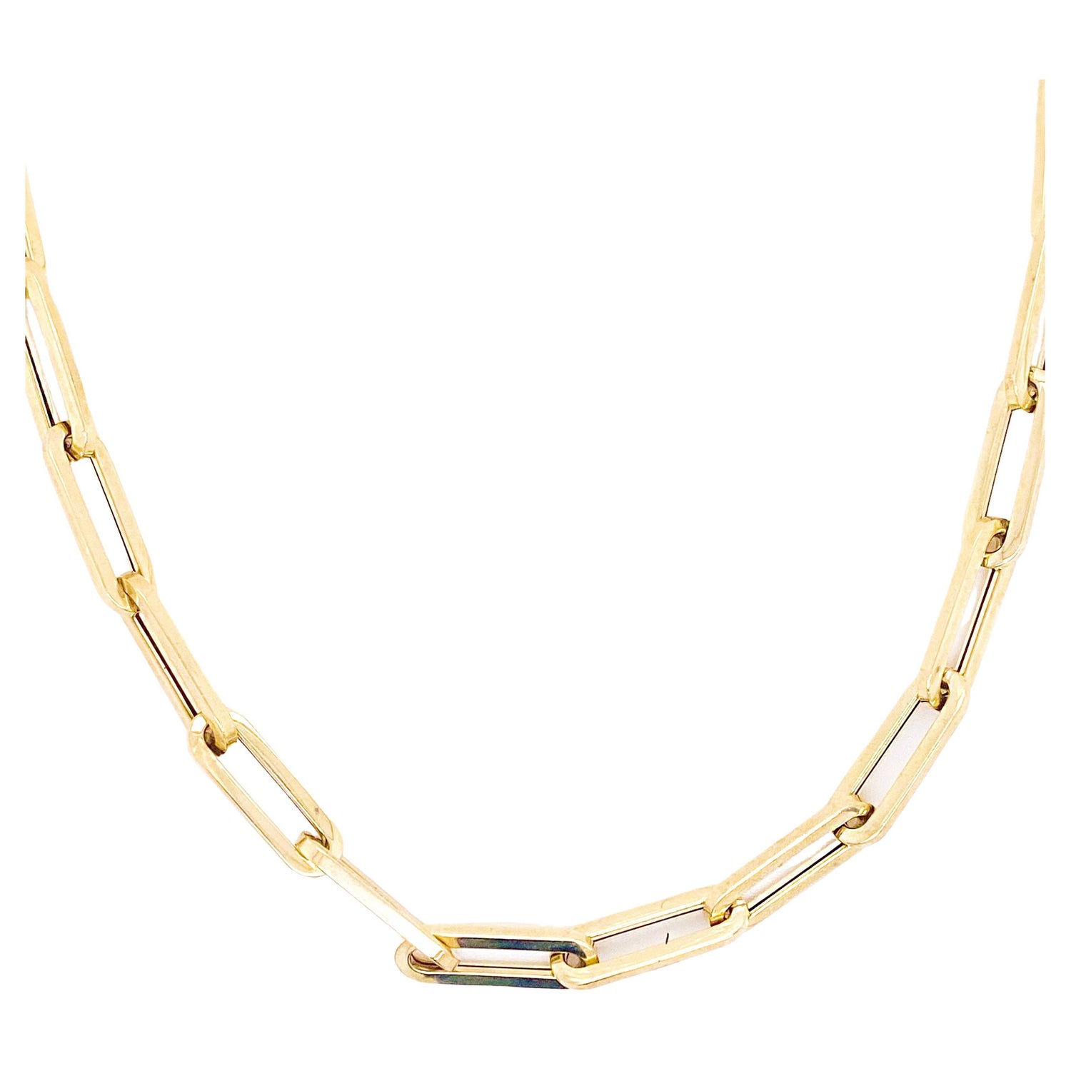 Gold Paper Chain 14k Flat Link - 6 For Sale on 1stDibs | lant aur barbati  20 grame, lant barbati aur 14k