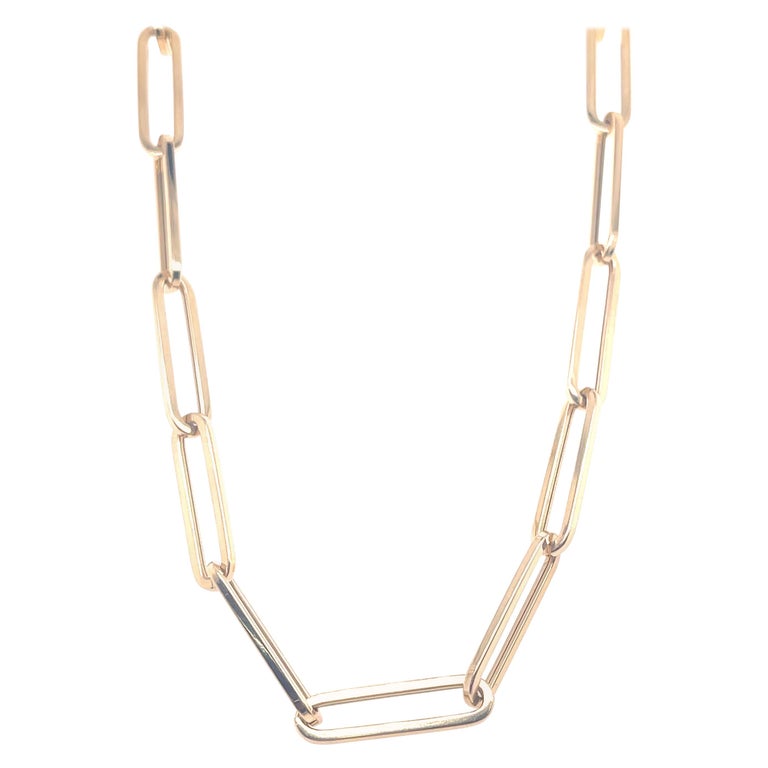Gold Paper Clip Necklace at 1stDibs
