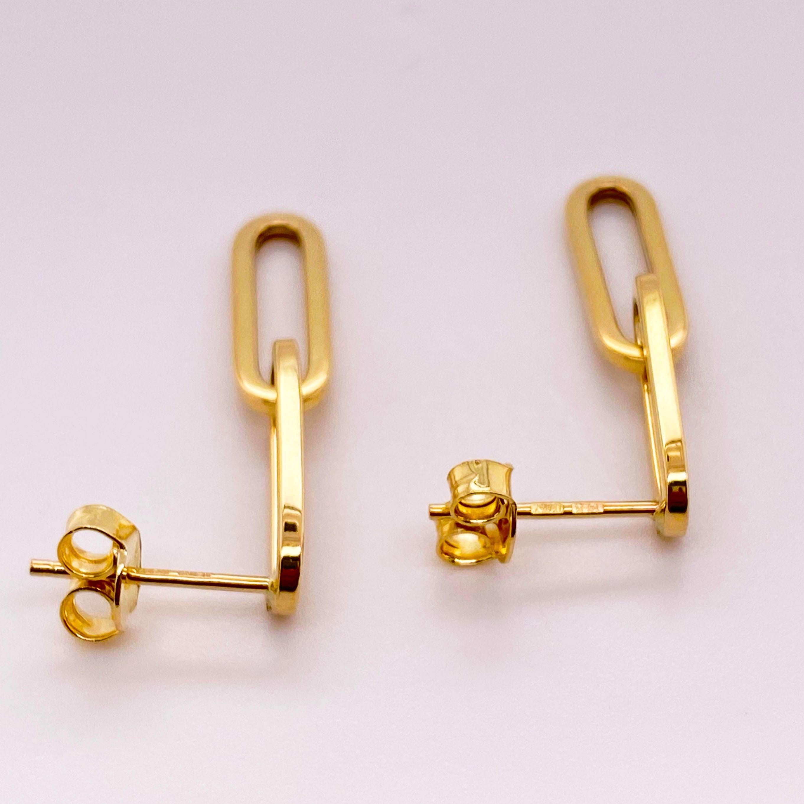 paper clip earring gold
