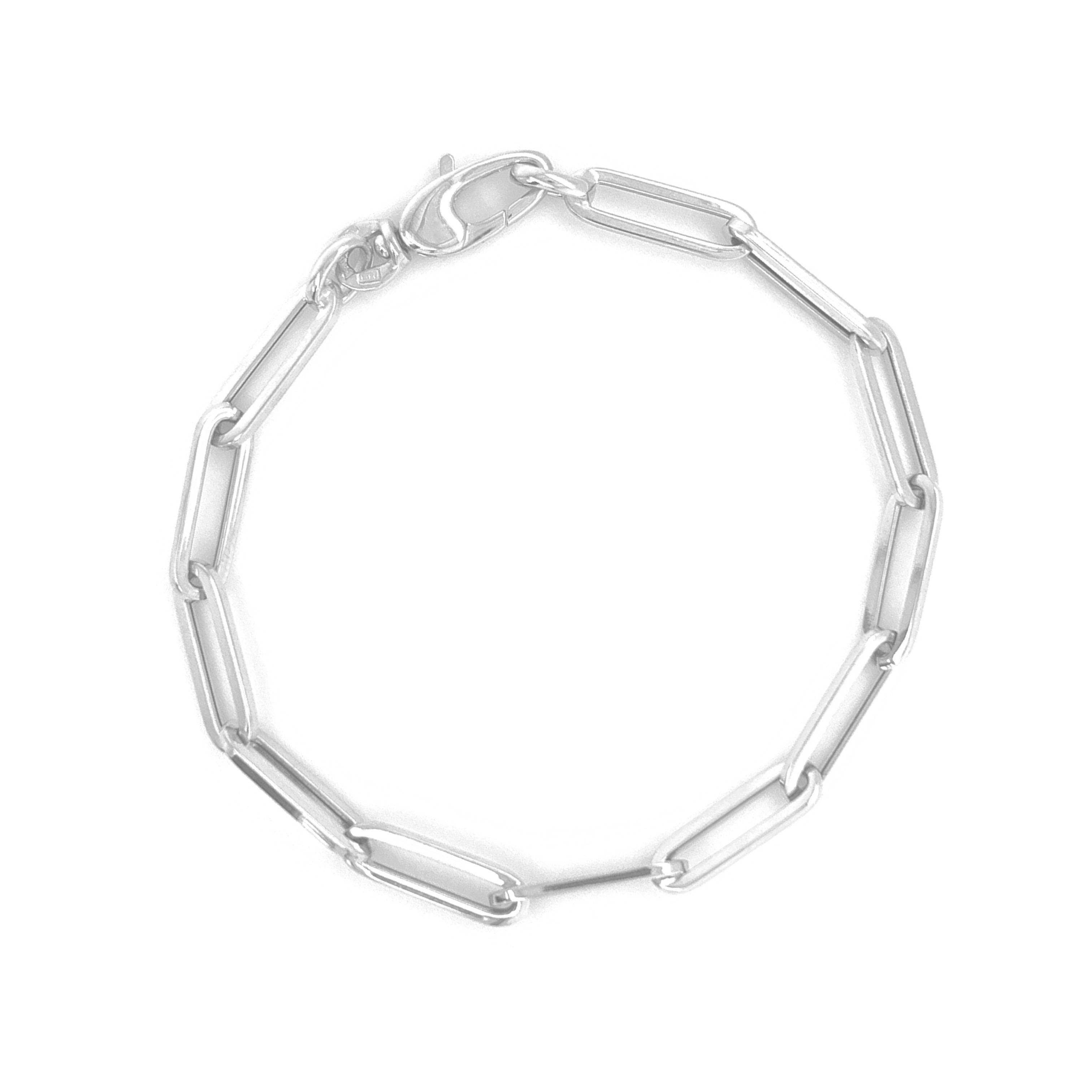 Contemporain Bracelet à maillons en forme de trombones en or 14 carats pour elle en vente