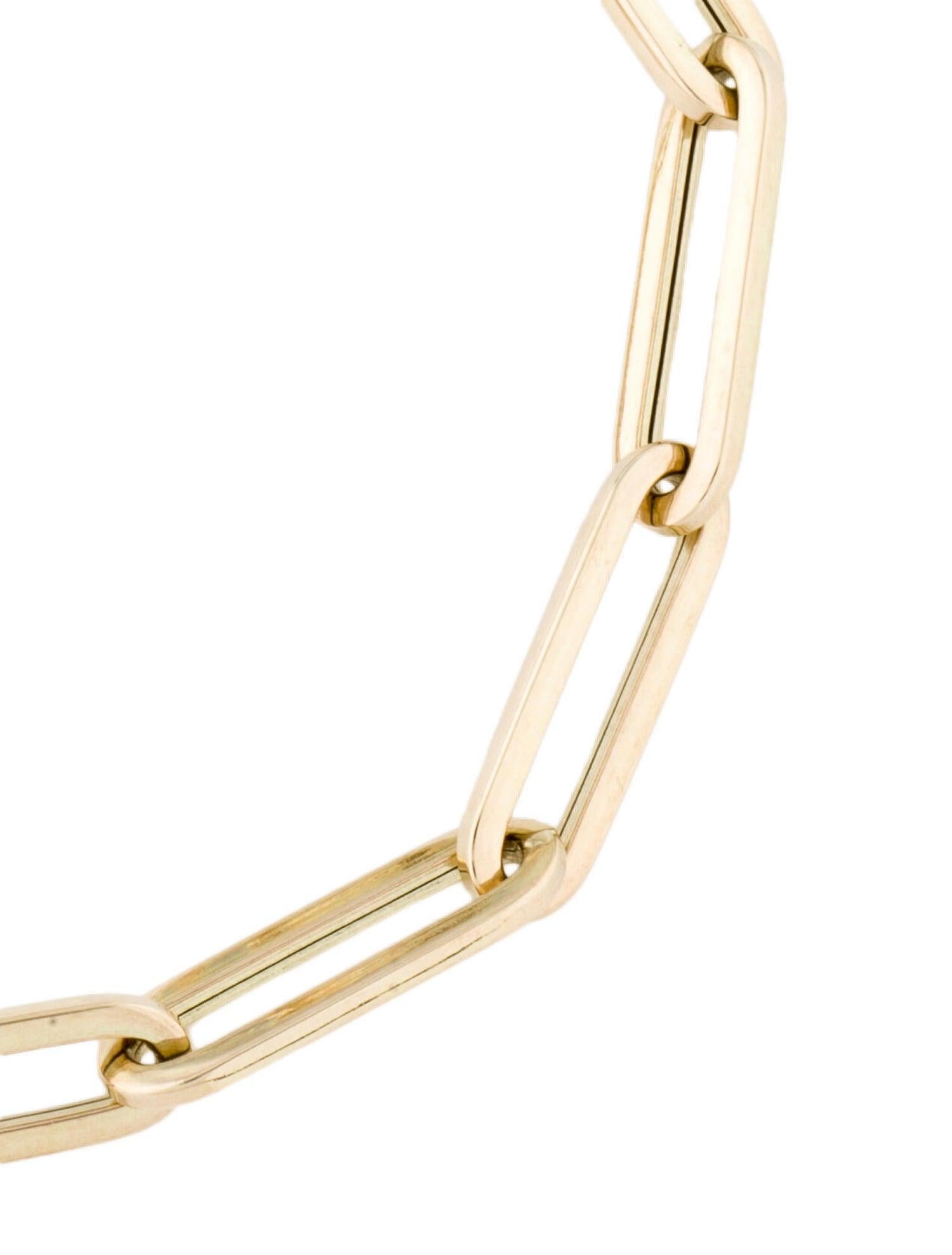 Women's Gold Paperclip Link Chain Bracelet 14K Gold for Her For Sale