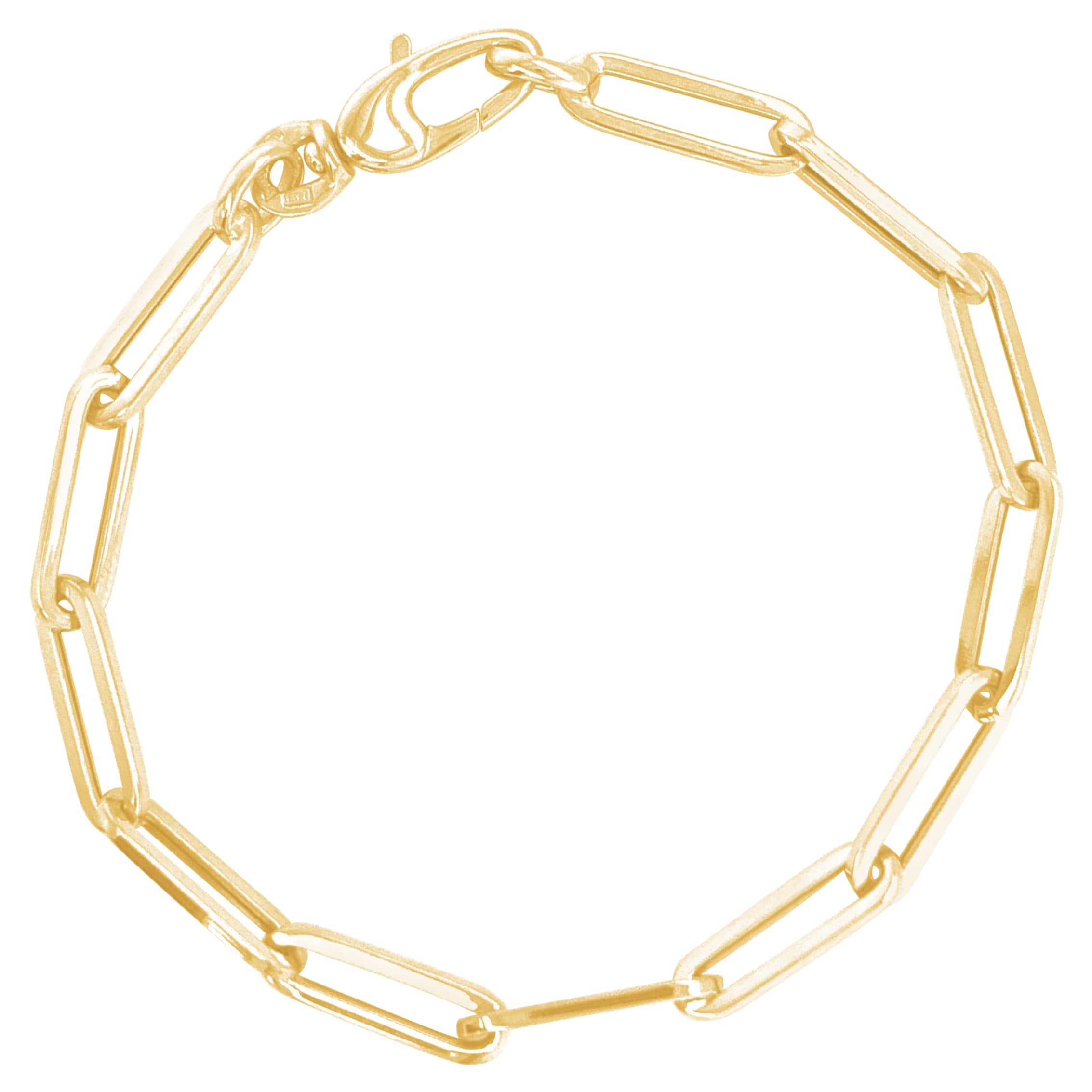 Pulsera de cadena de eslabones con clip de oro de 14 quilates para ella