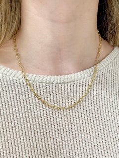 4.2mm Paperclip Link Necklace 18" 14K Yellow White Rose Gold Paper Clip Chain