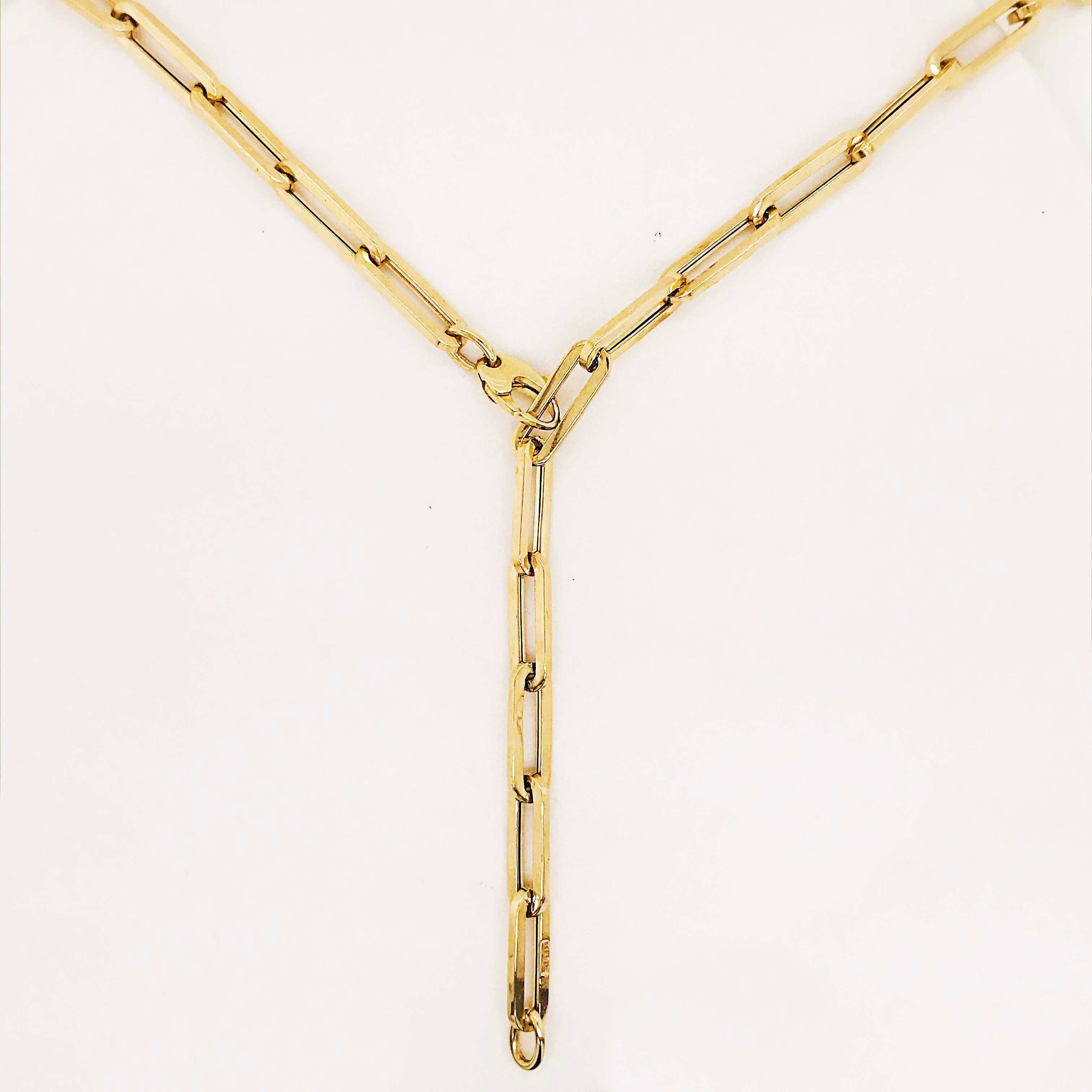 Papierklammerkette Halskette, 5,35 mm 18in Weiß, Roségold, Gelbgold, flache Gliederkette für Damen oder Herren im Angebot