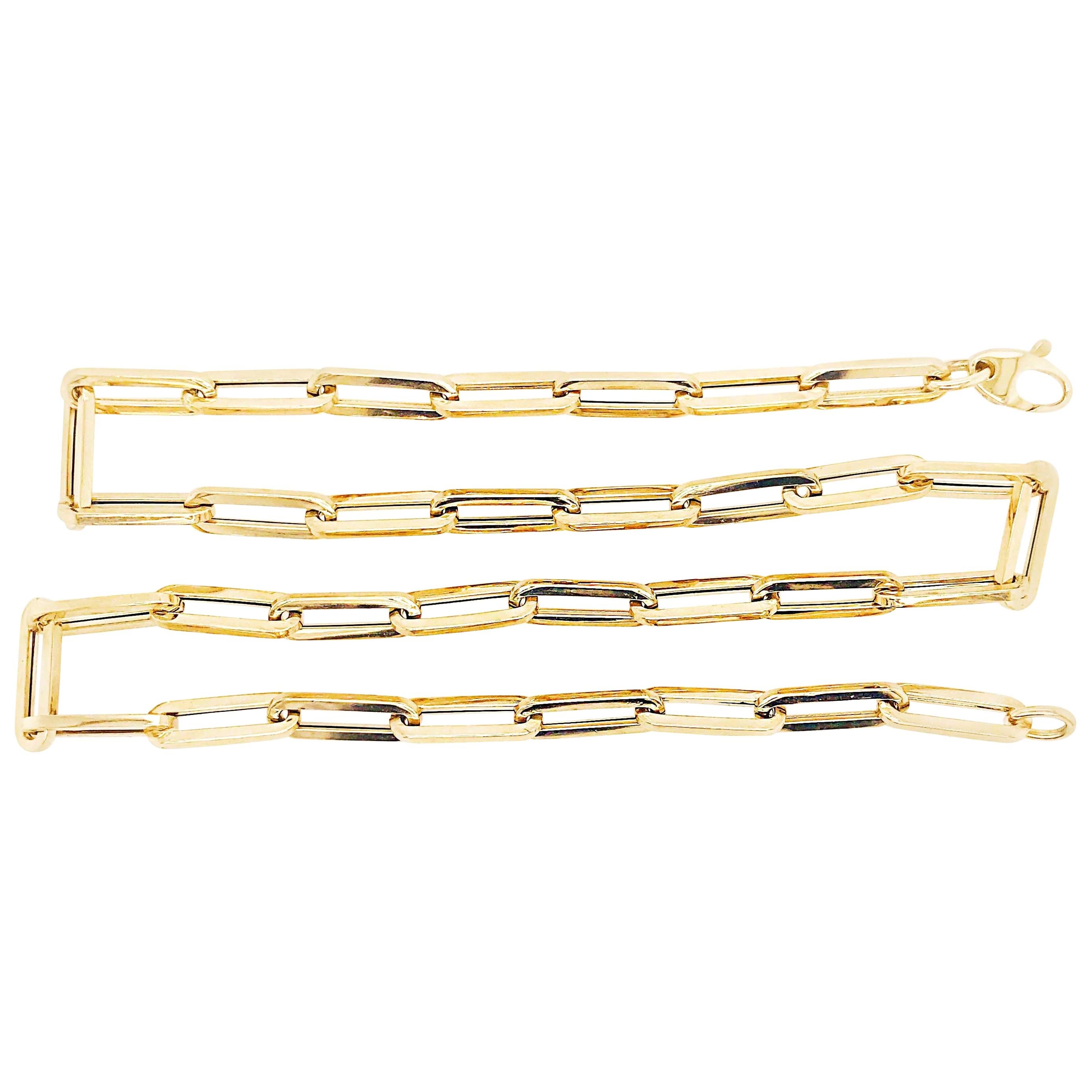 Erica Kleiman Gold Filled Paper Clip Chain Necklace at 1stDibs gold