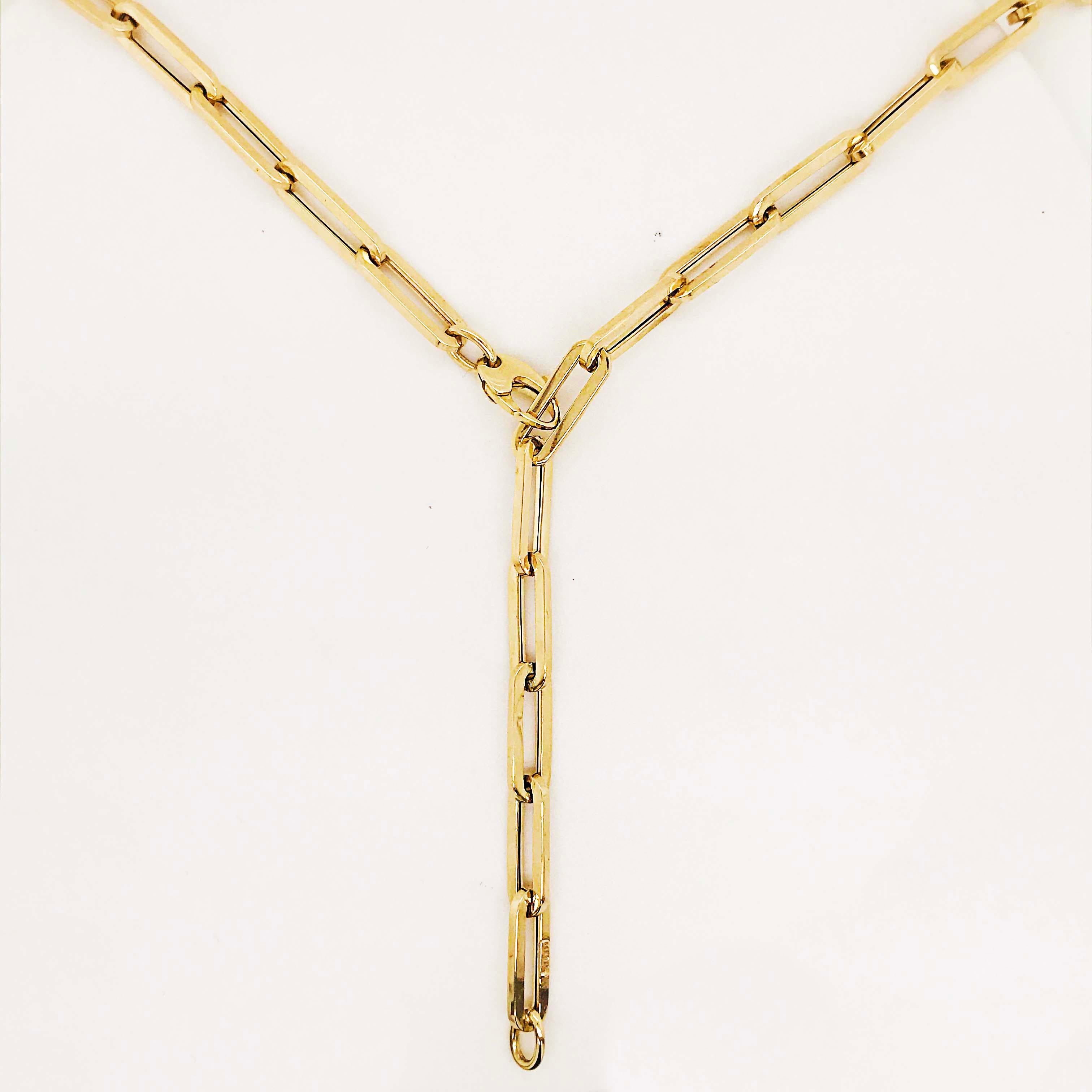 solid gold paperclip chain necklace