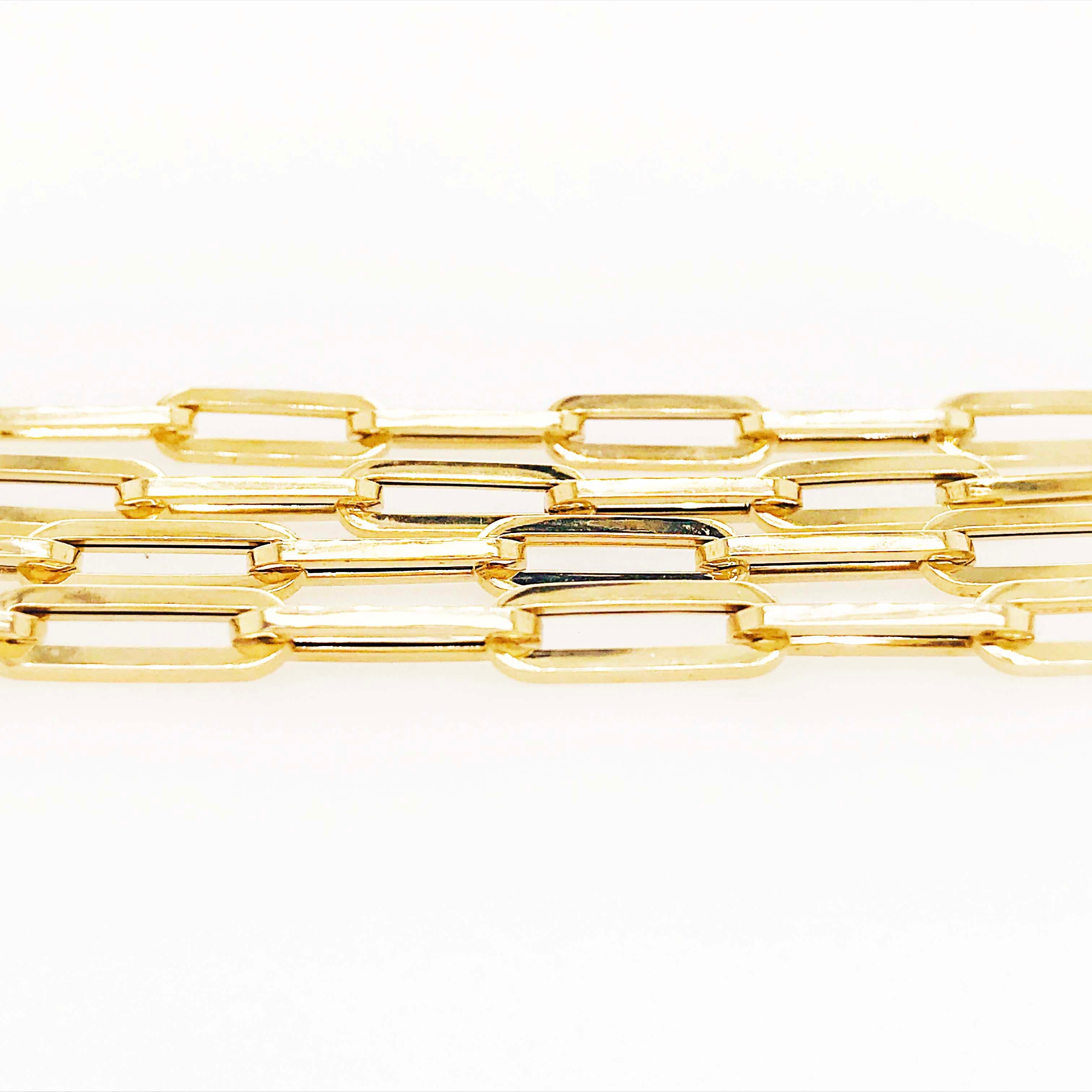 Gold Paperclip Link Chain Necklace in 14 Karat Gold, 14 Karat Gold Paperclip 1