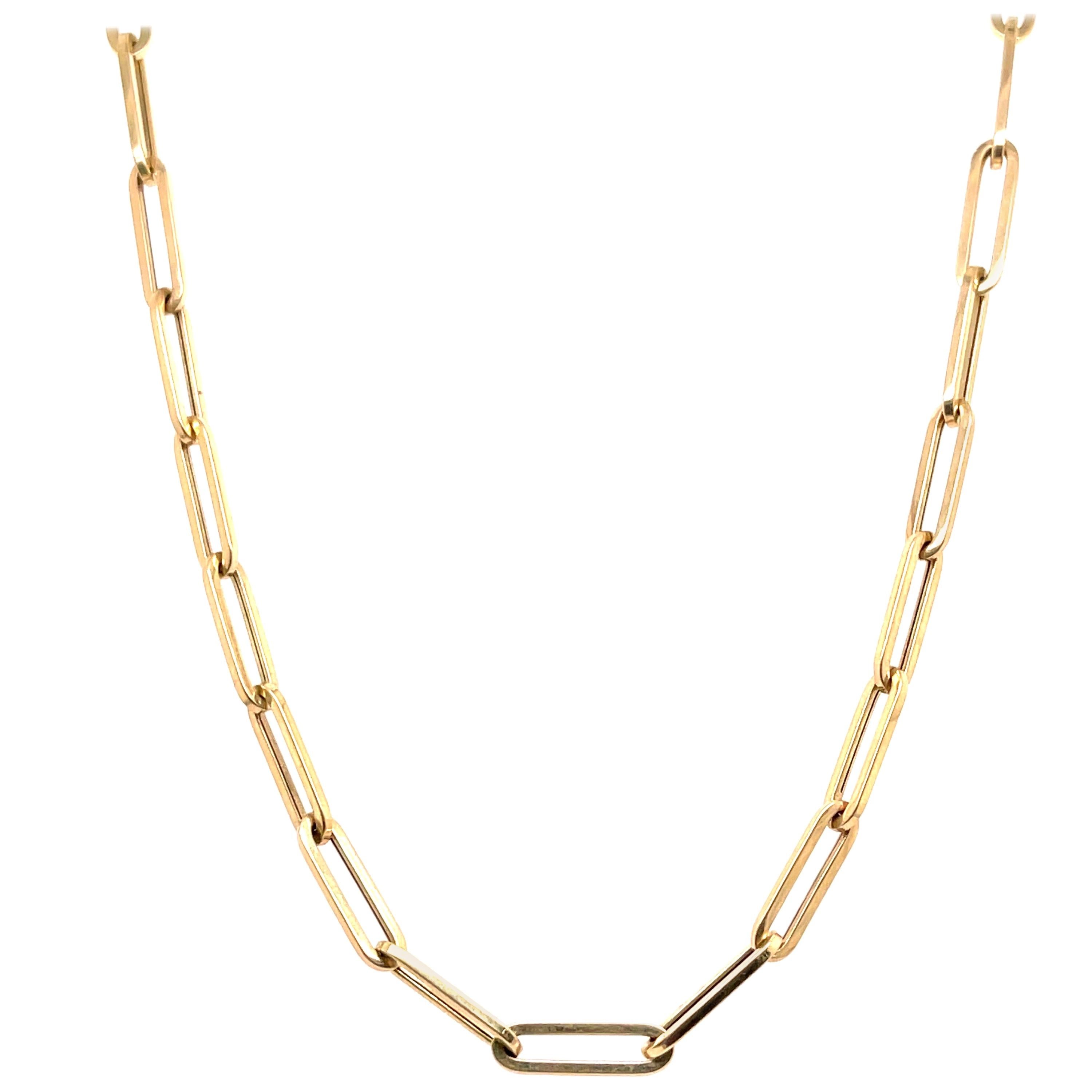 Gold Paperclip Link Necklace