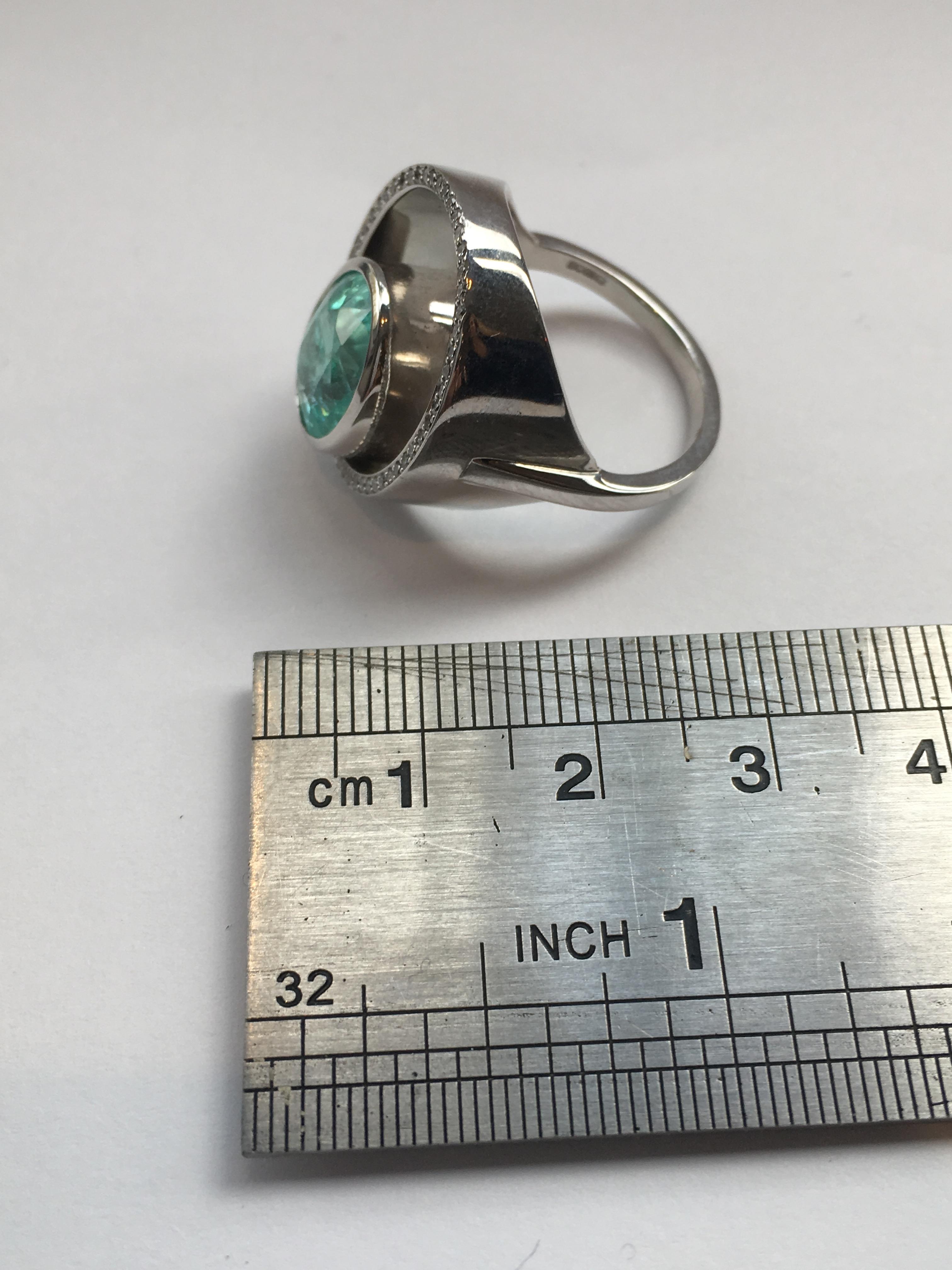 Gold Paraiba Tourmaline Diamond Cocktail Ring In New Condition In London, GB