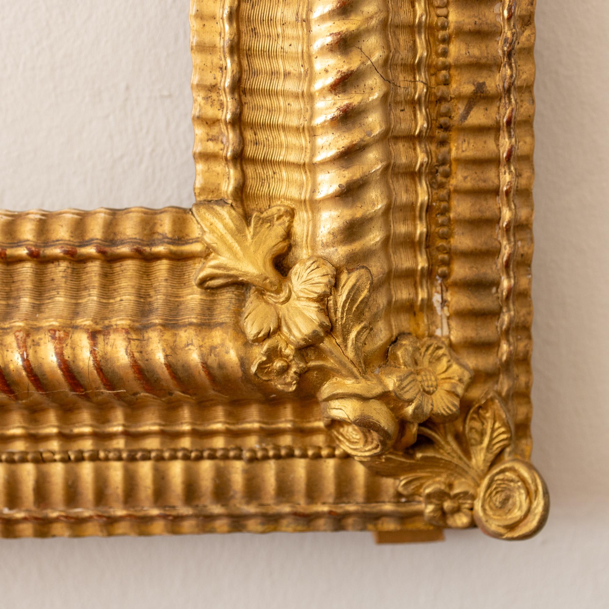 Patinated Gold patinated mirror frame, 19th century For Sale