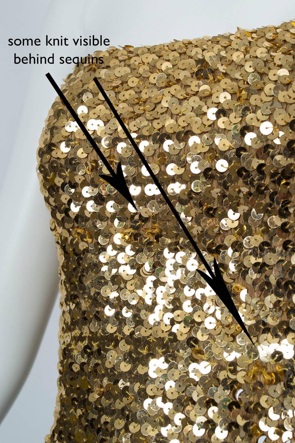 Gold Pavé Sequin Bandeau Tube Top - Neiman Marcus, 1970s 5