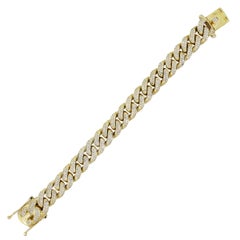 Gold Pave Diamond Cuban Link Bracelet