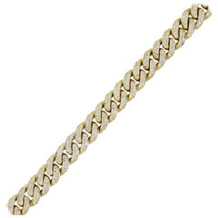 Gold Pave Diamond Cuban Link Bracelet