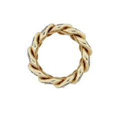 Gold Pave Diamond Cuban Link Ring