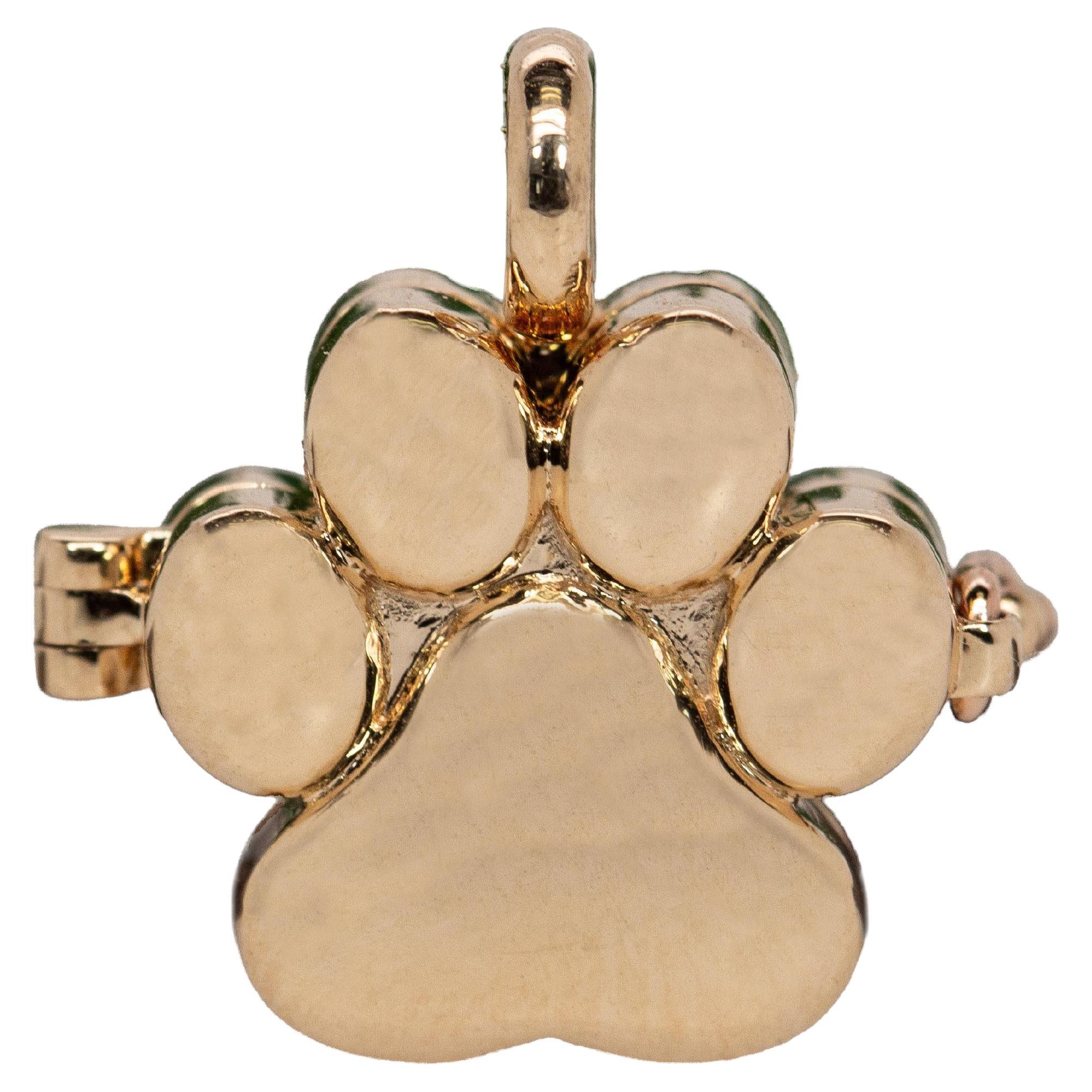 Gold Paw Locket Pendant in Solid 14K Yellow Gold