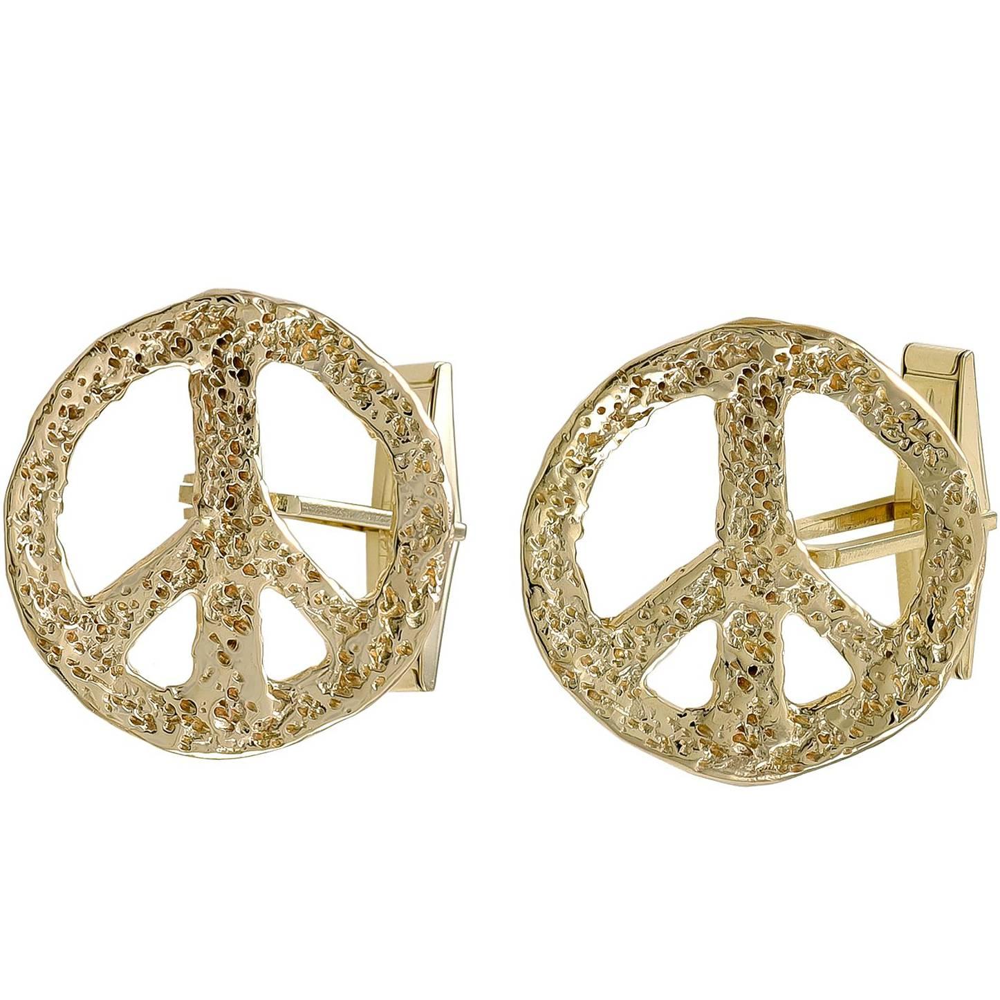 Gold Peace Cufflinks