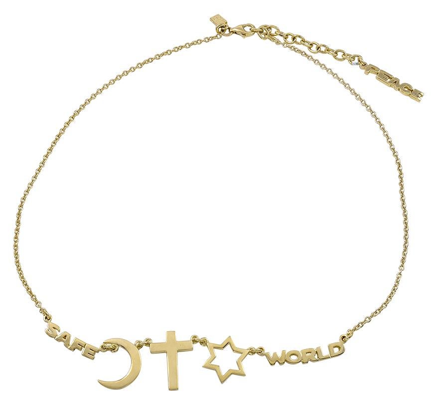 Gold Peace/Unity Necklace