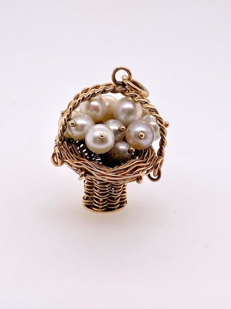 gold pearl charm